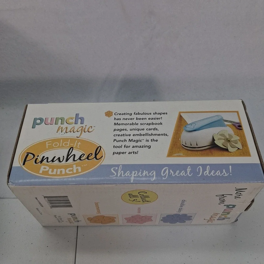 Punch Magic Fold-It Pinwheel Punch Waves Boomerang Paper Craft Tools Set EUC